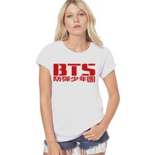 Rock&Roll Bts Beyaz Kısa Kollu Kadın Kadın T-Shirt