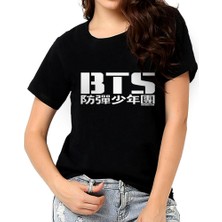 Rock&Roll Bts Siyah Kısa Kollu Kadın Kadın T-Shirt