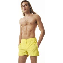 Shikoo Swimwear Sarı Beli Düğmeli Erkek Şort Mayo