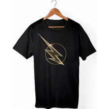 Muggkuppa The Flash Unisex Ve Erkek Kesim Siyah T-Shirt