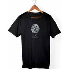Muggkuppa Exo K-Pop Unisex Ve Kadın Kesim Siyah T-Shirt