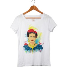 Muggkuppa Frida Kahlo Kadın Beyaz T-Shirt