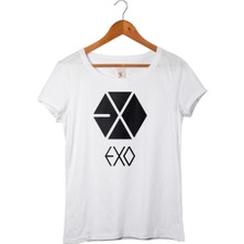 Muggkuppa K-Pop Exo Kadın Beyaz T-Shirt