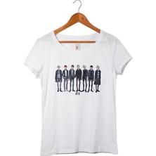 Muggkuppa K-Pop Bts Kadın Beyaz T-Shirt