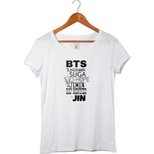 Muggkuppa K-Pop Bts Kadın Beyaz T-Shirt