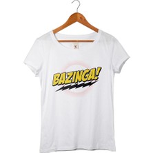 Muggkuppa The Big Bang Bazinga Kadın Beyaz T-Shirt
