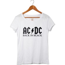 Muggkuppa Ac Dc Kadın Beyaz T-Shirt