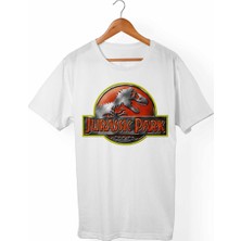 Muggkuppa Jurassic Park Unisex-Erkek Beyaz T-Shirt