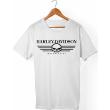Muggkuppa Harley Davidson Unisex-Erkek Beyaz T-Shirt