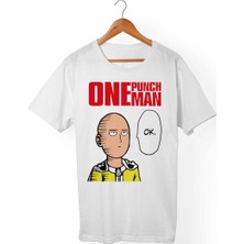 Muggkuppa One-Punch Man Unisex-Kadın Beyaz T-Shirt