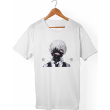Muggkuppa Tokyo Ghoul Kaneki Unisex-Erkek Beyaz T-Shirt
