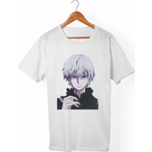 Muggkuppa Tokyo Ghoul Kaneki Unisex-Kadın Beyaz T-Shirt