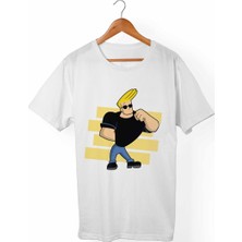 Muggkuppa Johnny Bravo Unisex-Kadın Beyaz T-Shirt