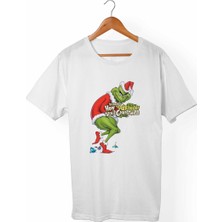 Muggkuppa Grinch Unisex-Kadın Beyaz T-Shirt