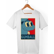 Muggkuppa Gumball Unisex-Kadın Beyaz T-Shirt