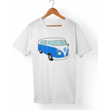 Muggkuppa Vw Bus-Hippie Unisex-Kadın Beyaz T-Shirt