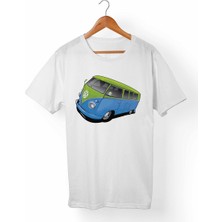Muggkuppa Vw Bus-Hippie Unisex-Erkek Beyaz T-Shirt