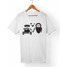 Muggkuppa Wall·E Unisex-Erkek Beyaz T-Shirt