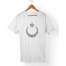 Muggkuppa Ay Yıldız Türk-Bozkurt Unisex-Kadın Beyaz T-Shirt