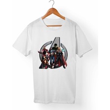 Muggkuppa The Avengers Unisex-Erkek Beyaz T-Shirt