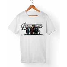 Muggkuppa The Avengers Unisex-Kadın Beyaz T-Shirt