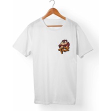 Muggkuppa Tazmanya Canavarı Unisex-Erkek Beyaz T-Shirt