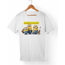 Muggkuppa Minions Unisex-Erkek Beyaz T-Shirt