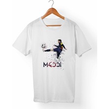 Muggkuppa Messi Unisex-Erkek Beyaz T-Shirt