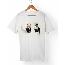 Muggkuppa Pulp Fiction-Ucuz Roman Unisex-Kadın Beyaz T-Shirt
