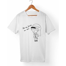 Muggkuppa Pubg Playerunknown'S Battlegrounds Unisex-Erkek Beyaz T-Shirt