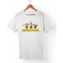 Muggkuppa Minions Unisex-Erkek Beyaz T-Shirt