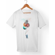 Muggkuppa Spacemans Unisex-Kadın Beyaz T-Shirt
