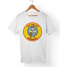 Muggkuppa Los Pollos Hermanos Breaking Bad Unisex-Kadın Beyaz T-Shirt