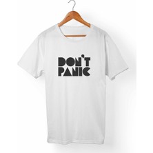 Muggkuppa Don'T Panic Unisex-Kadın Beyaz T-Shirt