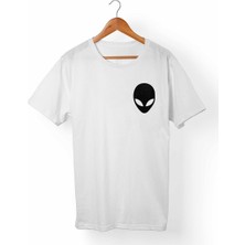 Muggkuppa Alien Unisex-Erkek Beyaz T-Shirt