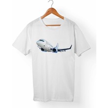 Muggkuppa Uçak-Travel Baskılı Beyaz T-Shirt