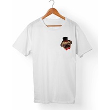 Muggkuppa Pug Dog Beyaz T-Shirt