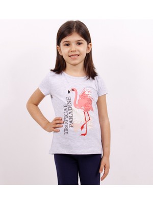 Toontoy Kız Çocuk T-Shirt Flamingo Baskılı