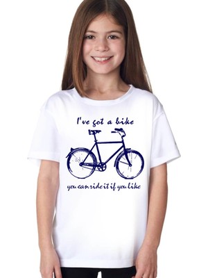 Rock&Roll Benim Bisikletim Beyaz Kısa Kollu Unisex Çocuk T-Shirt