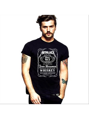 Rock&Roll Metallica Jack Logo Siyah Kısa Kollu T-Shirt