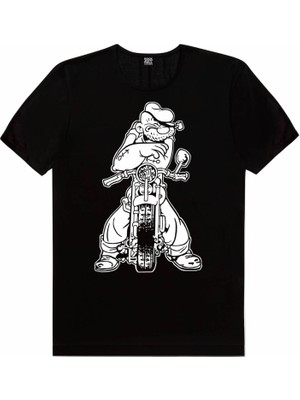 Rock&Roll Temel Motor Siyah Kısa Kollu T-Shirt