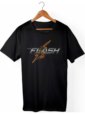 Muggkuppa The Flash Unisex Ve Kadın Kesim Siyah T-Shirt