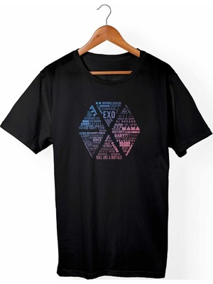 Muggkuppa Exo K-Pop Unisex Ve Kadın Kesim Siyah T-Shirt