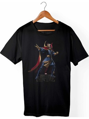 Muggkuppa Doctorstrange-Marvel Unisex Ve Erkek Kesim Siyah T-Shirt