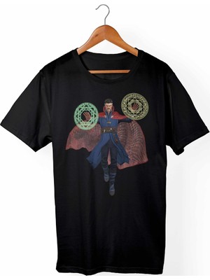 Muggkuppa Doctorstrange-Marvel Unisex Ve Erkek Kesim Siyah T-Shirt
