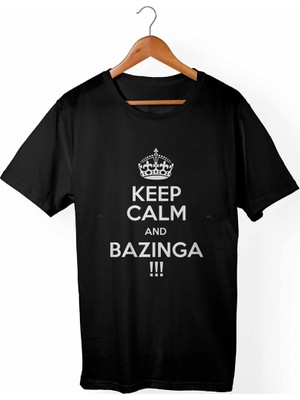Muggkuppa Keep Calm Bazinga Siyah T-Shirt