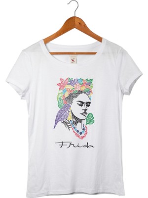 Muggkuppa Frida Kahlo Kadın Beyaz T-Shirt