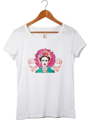 Muggkuppa Frida Kahlo Kadın Beyaz T-Shirt