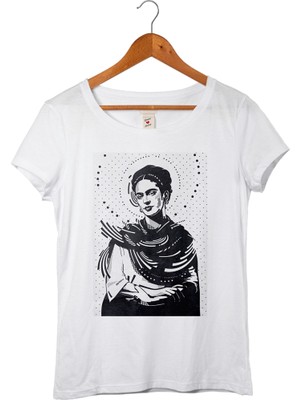 Muggkuppa Frida Kahlo Kadın Beyaz T-Shirt