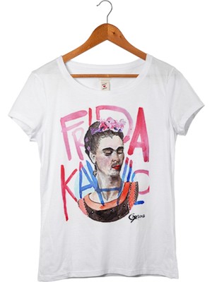 Muggkuppa Frida Kahlo Kadın Beyaz T-Shirt